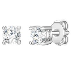 Rafaela Donata Kolczyki z Srebro wysokiej próby w Srebrny 1 ct Damski. Szare kolczyki Rafaela Donata, z cyrkonią, srebrne. Za 99.99 zł.