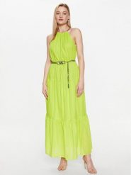MICHAEL Michael Kors Sukienka codzienna MS381P04YJ Zielony Regular Fit. Zielone sukienki MICHAEL Michael Kors, na co dzień, xxl, bez wzorów, z bawełny, bez kołnierzyka, bez ramiączek, proste. Za 919.99 zł.