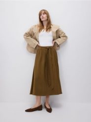 Bawełniana kurtka - beżowy. Brązowe kurtki Reserved, l, bez wzorów, z bawełny, bez kaptura. Za 259.99 zł.