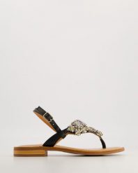 SANDAŁY JAPONKI 3001 PEL NERO. Sandały Venezia, bez wzorów, ze skóry, bez obcasa, bez zapięcia. Za 249.00 zł.