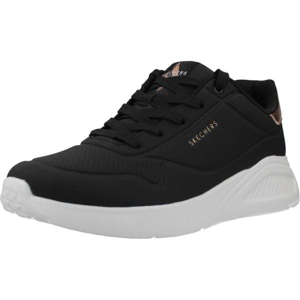 Buty SKECHERS UNO LITE SHIMMER ALONG Czarny. Czarne buty trekkingowe Skechers, z materiału, bez zapięcia. Za 267.99 zł.