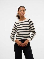 Vero Moda Sweter w kolorze biało-czarnym rozmiar: S. Białe swetry Vero Moda, s, bez wzorów, bez ramiączek. Za 74.46 zł.