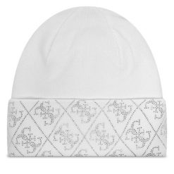 Czapka Guess. Białe czapki zimowe Guess, z aplikacjami. Za 219.99 zł.