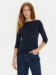Tommy Hilfiger Bluzka New Cody WW0WW40589 Granatowy Slim Fit. Niebieskie bluzki Tommy Hilfiger, l, bez wzorów, z bawełny, bez kołnierzyka, bez ramiączek. Za 189.99 zł.