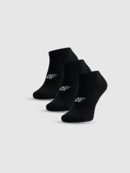 4F Skarpetki krótkie (3-pack) damskie - czarne 35-38. Czarne skarpetki 4f, bez wzorów, z bawełny. Za 49.99 zł.