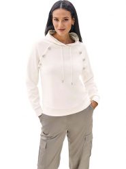 Heine Bluza w kolorze kremowym rozmiar: 48. Brązowe bluzy z kapturem Heine, bez wzorów, z kapturem. Za 78.66 zł.