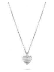 S.Oliver Srebrny naszyjnik z zawieszką - dł. 47 cm rozmiar: onesize. Szare naszyjniki S.Oliver, z materiału, z cyrkonią, srebrne. Za 173.99 zł.