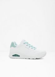 Sneakersy marki Skechers z pianką memory. Białe buty sportowe lifestyle bonprix, bez wzorów, sportowe, bez zapięcia. Za 379.99 zł.