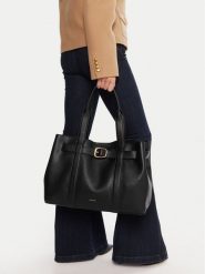 Calvin Klein Torebka Buckle Medium Tote LV04F3294G Czarny. Czarne torebki klasyczne Calvin Klein, bez wzorów, ze skóry, bez dodatków. Za 479.99 zł.