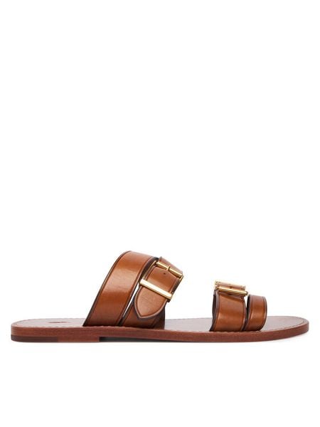 Polo Ralph Lauren Klapki 818P01589001 Brązowy. Brązowe klapki Polo Ralph Lauren, bez wzorów, ze skóry, bez obcasa, bez zapięcia. Za 1,499.00 zł.