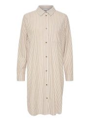 SAINT TROPEZ Sukienka w kolorze beżowym rozmiar: XS. Brązowe sukienki Saint Tropez, na co dzień, xs, bez wzorów, z bawełny, bez kołnierzyka, bez ramiączek, midi, proste. Za 70.90 zł.