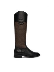 MICHAEL Michael Kors Kozaki Kimmee 40F6KMFB5B Brązowy ciemny. Brązowe kozaki MICHAEL Michael Kors, bez wzorów, ze skóry, bez obcasa, na płaskiej podeszwie, bez zapięcia. Za 1,239.00 zł.