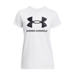 Koszulka sportowa damska Under Armour Sportstyle Logo. Białe t-shirty sportowe Under Armour, s, bez wzorów, bez ramiączek. Za 198.00 zł.