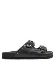 Pepe Jeans Klapki Oban Rock PLS80001 Czarny. Czarne klapki Pepe Jeans, bez wzorów, z jeansu, rockowe, bez obcasa, bez zapięcia. Za 379.99 zł.
