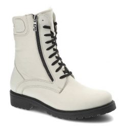 Białe Botki Damskie Simen Modne Skórzane Buty. Białe botki Simen, z aplikacjami, z puchu, eleganckie, bez obcasa, na obcasie, bez zapięcia. Za 399.00 zł.