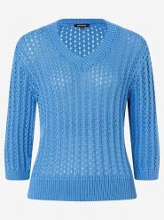 More & More Sweter w kolorze niebieskim rozmiar: 34. Niebieskie swetry More & More, bez wzorów, z bawełny, bez ramiączek. Za 110.81 zł.