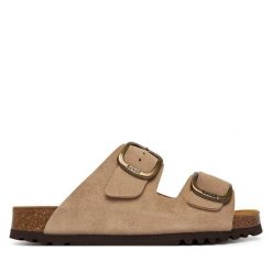 Klapki Scholl. Brązowe klapki Scholl, bez wzorów, bez obcasa, bez zapięcia. Za 379.99 zł.