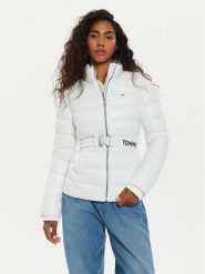 Tommy Jeans Kurtka puchowa DW0DW18826 Biały Slim Fit. Białe kurtki Tommy Jeans, xs, bez wzorów, z jeansu, bez kaptura. Za 799.99 zł.