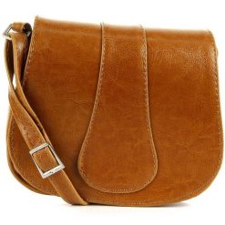 Torebka skórzana damska listonoszka DAN-A T38 camel. Brązowe shopper bag DAN-A, bez wzorów, ze skóry, eleganckie, bez dodatków. Za 249.99 zł.