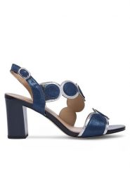 Lasocki Sandały WYL3119-2Z Granatowy. Niebieskie sandały Lasocki, bez wzorów, ze skóry, bez obcasa, na słupku, bez zapięcia. Za 159.99 zł.