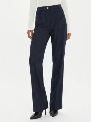 Morgan Spodnie materiałowe 242-PLENO.F Granatowy Flare Fit. Niebieskie spodnie materiałowe Morgan, bez wzorów, z materiału. Za 189.99 zł.