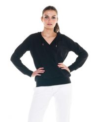 Damska bluza Cristal Shine. Czarne bluzy LEONE 1947 APPAREL, l, bez wzorów, z bawełny, sportowe, bez ramiączek, z kapturem. Za 147.31 zł.