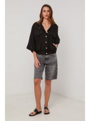 Lin Passion Lniana kurtka koszulowa w kolorze czarnym rozmiar: 34/36. Czarne kurtki Lin Passion, bez wzorów, ze lnu, klasyczne, bez kaptura. Za 152.99 zł.