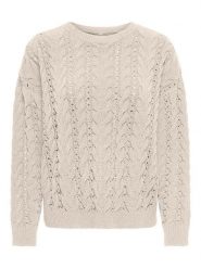 ONLY Sweter w kolorze beżowym rozmiar: XS. Brązowe swetry ONLY, xs, bez wzorów, ze splotem, bez ramiączek. Za 149.95 zł.