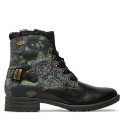 Botki Laura Vita. Czarne botki LAURA VITA, bez wzorów, bez obcasa, na płaskiej podeszwie, bez zapięcia. Za 269.99 zł.