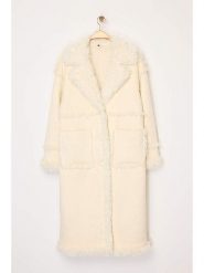 Trendyol Płaszcz pluszowy w kolorze beżowym rozmiar: 32. Brązowe płaszcze Trendyol, bez wzorów, bez kaptura. Za 173.99 zł.