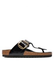 Birkenstock Japonki Gizeh Buckle He 1021469 Czarny. Czarne japonki Birkenstock, bez wzorów, ze skóry. Za 579.99 zł.