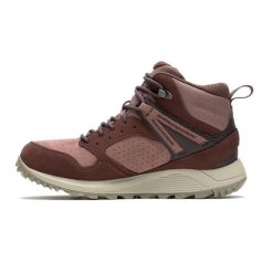 Buty turystyczne damskie Merrell Wildwood Mid Ltr Wp. Czerwone buty trekkingowe Merrell, bez wzorów, bez zapięcia, trekkingowe. Za 469.99 zł.