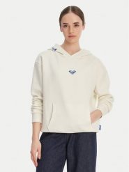 Roxy Bluza W126-RXLSS-1017-02X Écru Regular Fit. Białe bluzy Roxy, l, bez wzorów, z bawełny, bez ramiączek, bez kaptura. Za 129.99 zł.