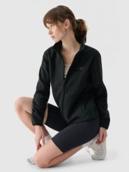 4F Polar ze stójką regular damski - czarny S. Czarne bluzy z polaru 4f, na zimę, s, bez wzorów, z dzianiny, snowboardowy. Za 129.99 zł.