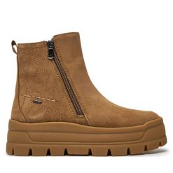 Botki Geox. Brązowe botki Geox, bez wzorów, bez obcasa, na płaskiej podeszwie, bez zapięcia. Za 349.99 zł.