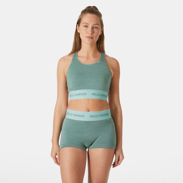 Biurowa merino damska Helly Hansen Lifa. Niebieskie biustonosze sportowe Helly Hansen, bez wzorów, z wełny, trekkingowe. Za 284.00 zł.