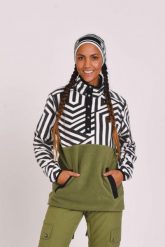 Bluza polarowa Fall Line w kolorze khaki. Zielone bluzy z kapturem OOSC, na zimę, uniwersalny, bez wzorów, z materiału, bez kaptura, narciarskie. Za 367.99 zł.