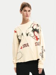 Desigual Bluza Muak Mickey 26SWSK17 Beżowy Relaxed Fit. Brązowe bluzy Desigual, s, bez wzorów, z bawełny, bez kaptura. Za 489.99 zł.