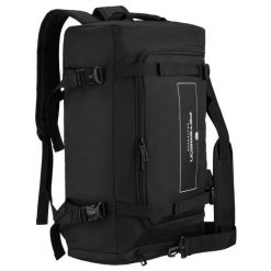 Plecak podróżny z funkcją torby, wykonany z poliestru w czarnym kolorze Peterson PTN MP5-04. Czarne torby podróżne Peterson, bez wzorów. Za 99.00 zł.