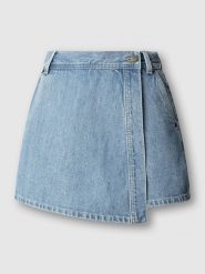 Pepe Jeans Spódnico-spodenki w kolorze błękitnym rozmiar: W28. Niebieskie spódnice Pepe Jeans, z aplikacjami, z jeansu, mini. Za 173.99 zł.