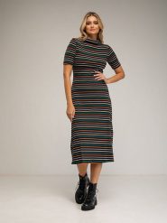 Tantra Sukienka w kolorze czarnym rozmiar: M. Czarne sukienki Tantra, m, bez wzorów, bez kołnierzyka, bez ramiączek, midi. Za 130.99 zł.