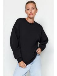 Trendyol Bluza w kolorze czarnym rozmiar: M. Czarne bluzy Trendyol, m, bez wzorów, z bawełny, bez ramiączek, bez kaptura. Za 60.99 zł.