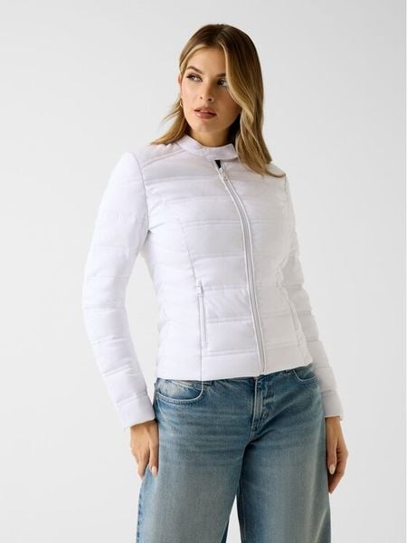 Guess Kurtka przejściowa W6RL02 WJ492 Biały Regular Fit. Białe kurtki Guess, xxl, z aplikacjami, z syntetyku, bez kaptura. Za 695.00 zł.