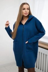 Bluza ocieplana rozpinana z dłuższym tyłem jeansowa. Bluzy KESI, l, bez wzorów, z bawełny, bez ramiączek, z kapturem. Za 218.51 zł.