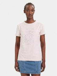 Guess T-Shirt V6GI12 K3325 Różowy Regular Fit. Czerwone t-shirty Guess, s, z aplikacjami, z bawełny, bez kołnierzyka, bez ramiączek. Za 194.99 zł.