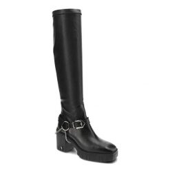 Czarne Kozaki Carinii Eleganckie Buty Na Obcasie. Czarne kozaki Carinii, bez wzorów, ze skóry, eleganckie, bez obcasa, na obcasie, bez zapięcia. Za 469.00 zł.
