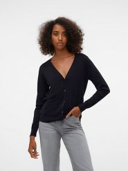 Vero Moda Kardigan w kolorze czarnym rozmiar: L. Czarne swetry Vero Moda, l, bez wzorów, z wiskozy, klasyczne, bez ramiączek. Za 92.64 zł.