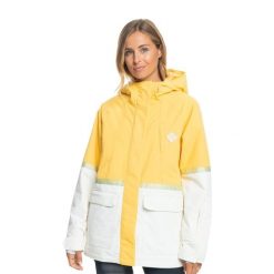 Kurtka snowboardowa damska ROXY Ritual. Żółte kurtki narciarskie Roxy, na zimę, xs, bez wzorów, bez kaptura, narciarskie. Za 739.99 zł.