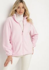 Jasnoróżowy Klasyczny Polar ze Ściągaczami przy Rękawach Paradi. Czerwone bluzy z polaru Born2be, l, bez wzorów, z jeansu. Za 79.99 zł.