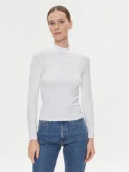 Calvin Klein Golf K20K206067 Biały Slim Fit. Białe swetry Calvin Klein, xl, bez wzorów, z bawełny, bez ramiączek. Za 219.99 zł.